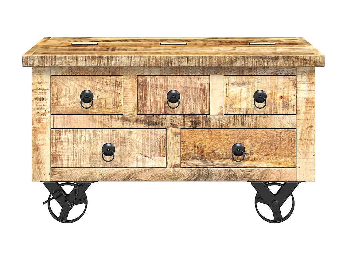 Salontafel 70x70x40 cm ruw mangohout