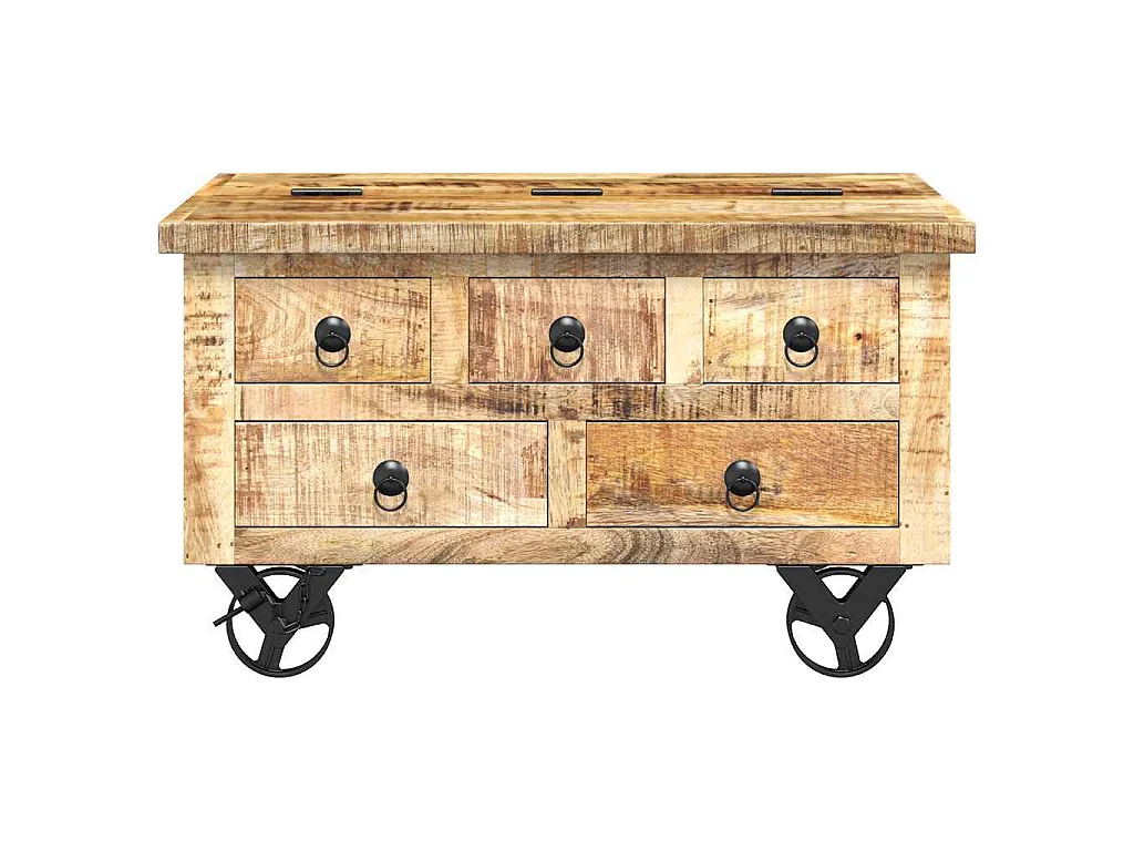 Salontafel 70x70x40 cm ruw mangohout