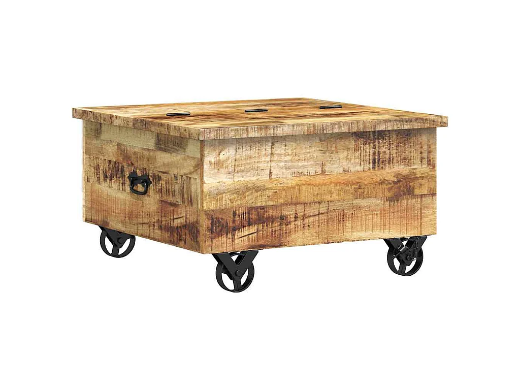 Salontafel 70x70x40 cm ruw mangohout