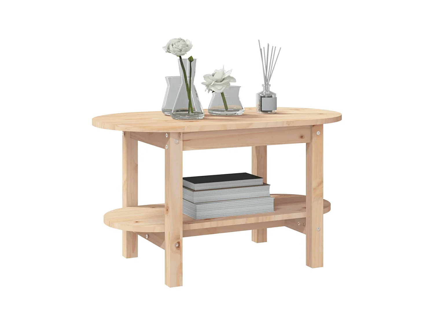 Couchtisch 80x45x45 cm Massivholz Kiefer