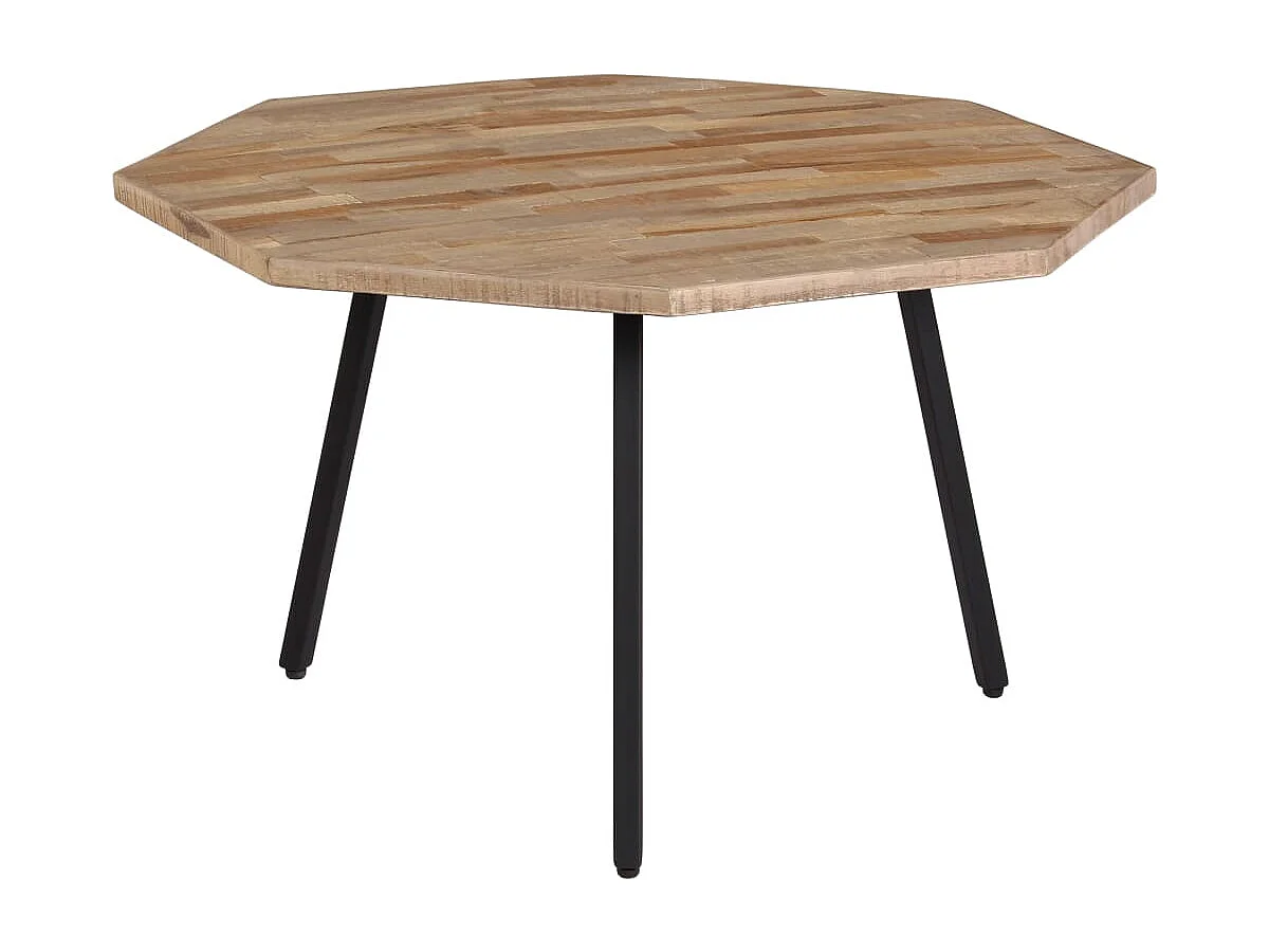 Set de mesas de centro hexagonales 2 uds teca reciclada