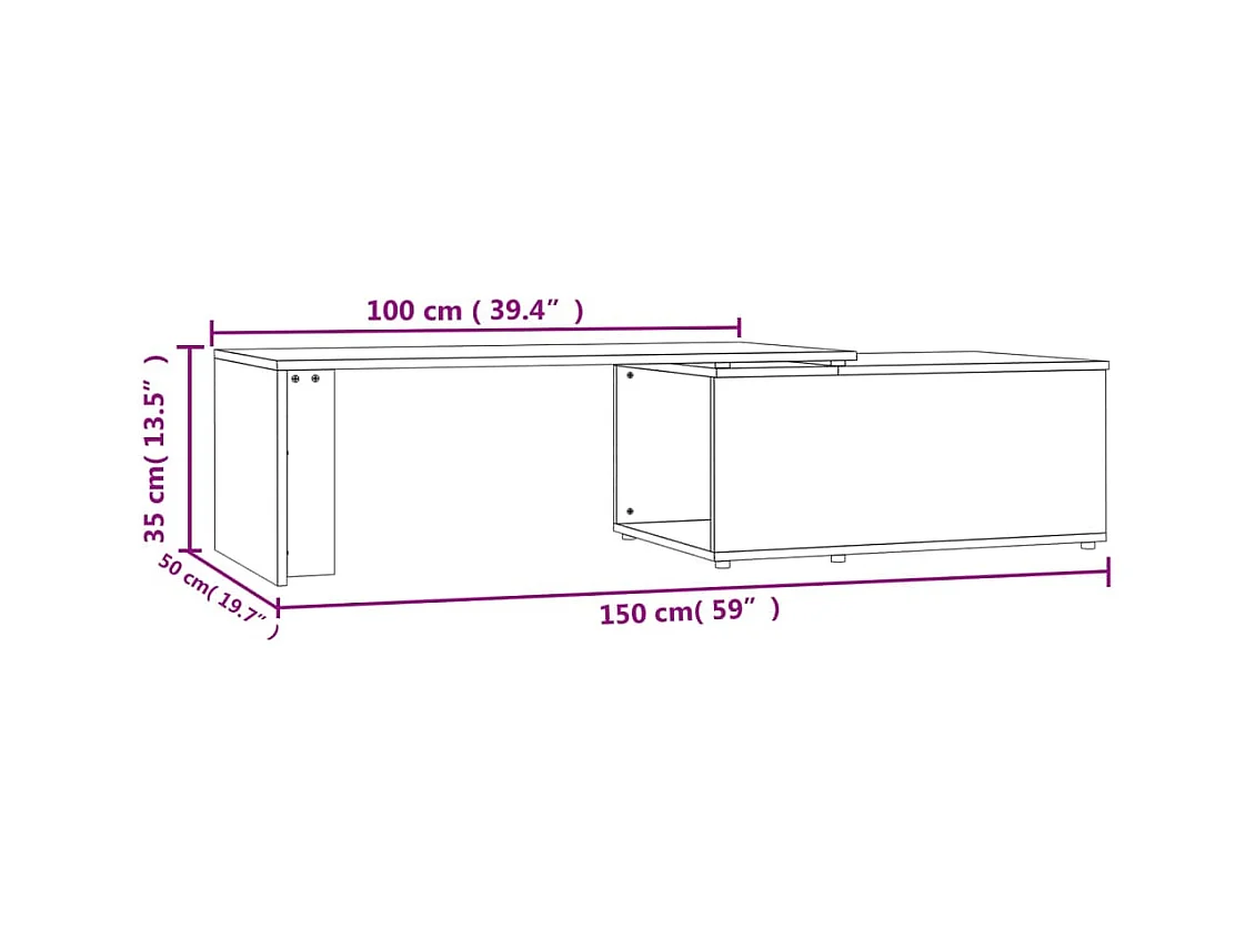 Couchtisch Sonoma-Eiche 150x50x35 cm Holzwerkstoff