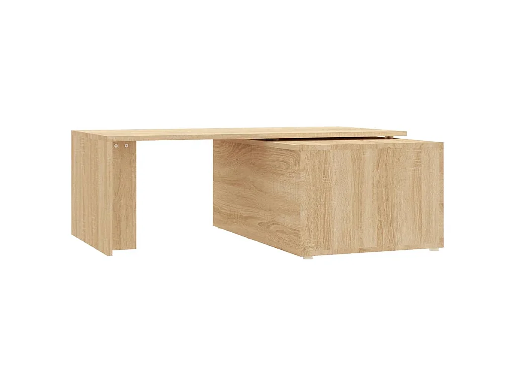 Mesa de centro madera contrachapada color roble 150x50x35 cm