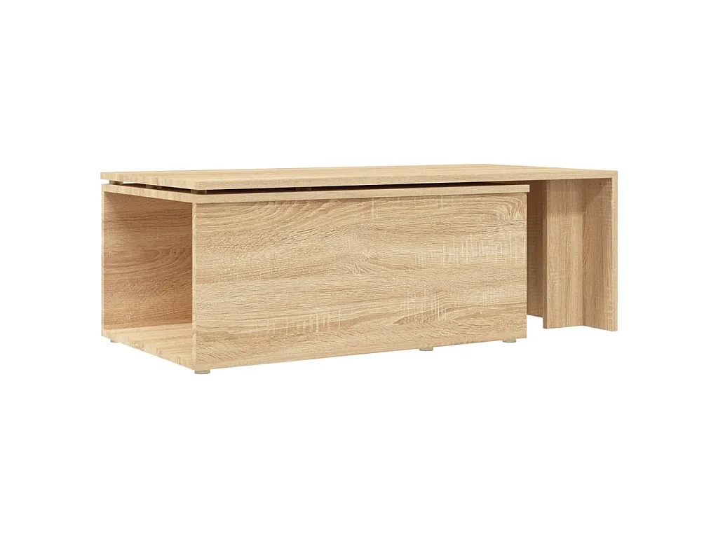 Mesa de centro madera contrachapada color roble 150x50x35 cm