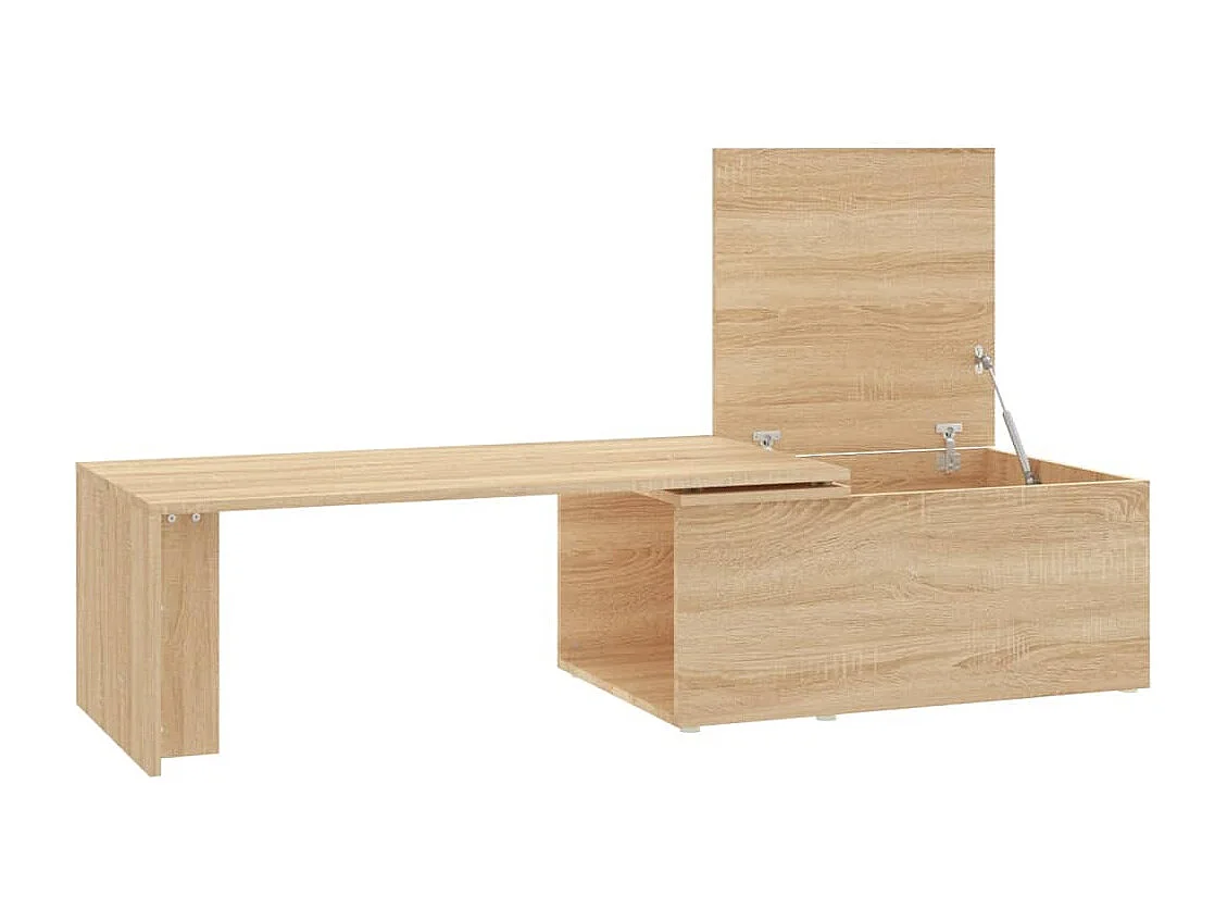 Mesa de centro madera contrachapada color roble 150x50x35 cm