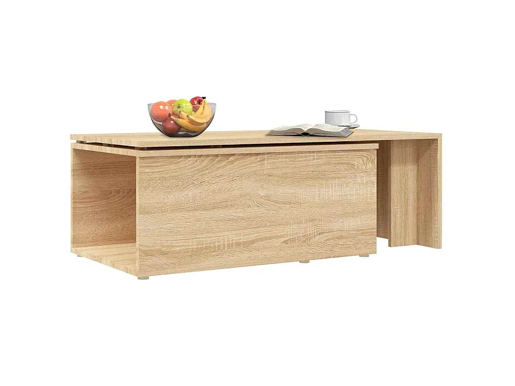 Mesa de centro madera contrachapada color roble 150x50x35 cm