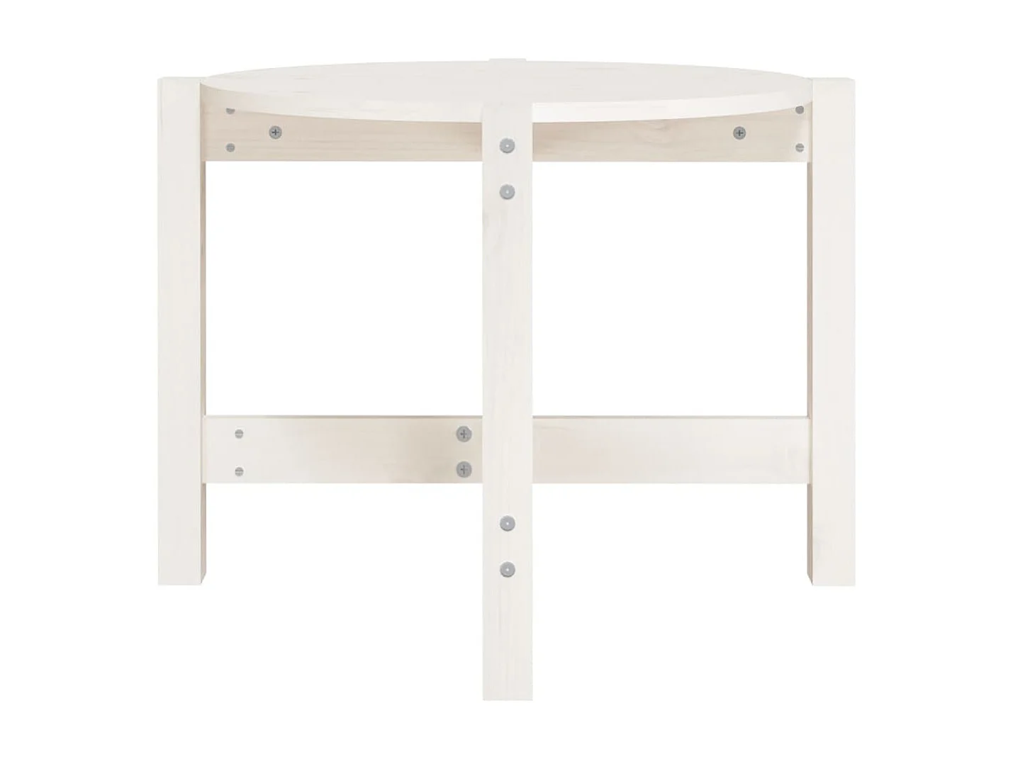 Salontafel Ø62,5x45 cm massief grenenhout wit