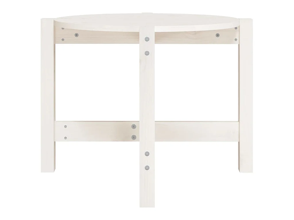 Table basse Blanc Ø 62,5x45 cm Bois massif de pin