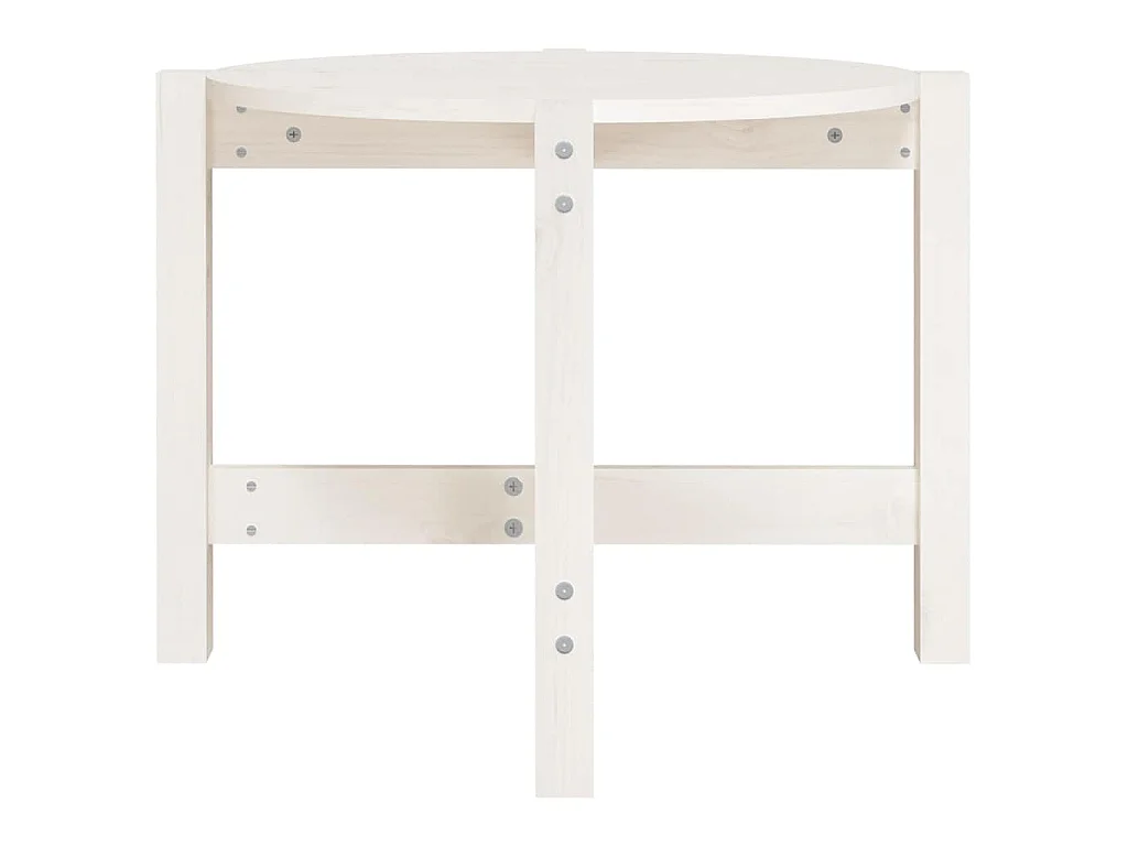 Tavolino da Salotto Bianco Ø 62,5x45 cm Legno Massello di Pino