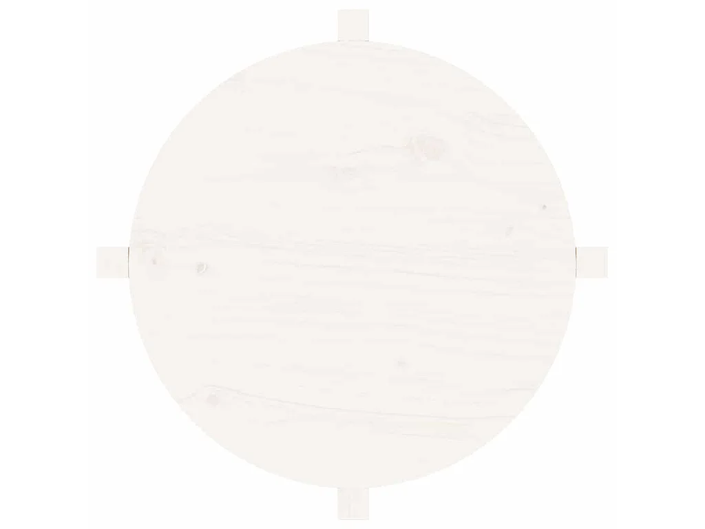 Tavolino da Salotto Bianco Ø 62,5x45 cm Legno Massello di Pino