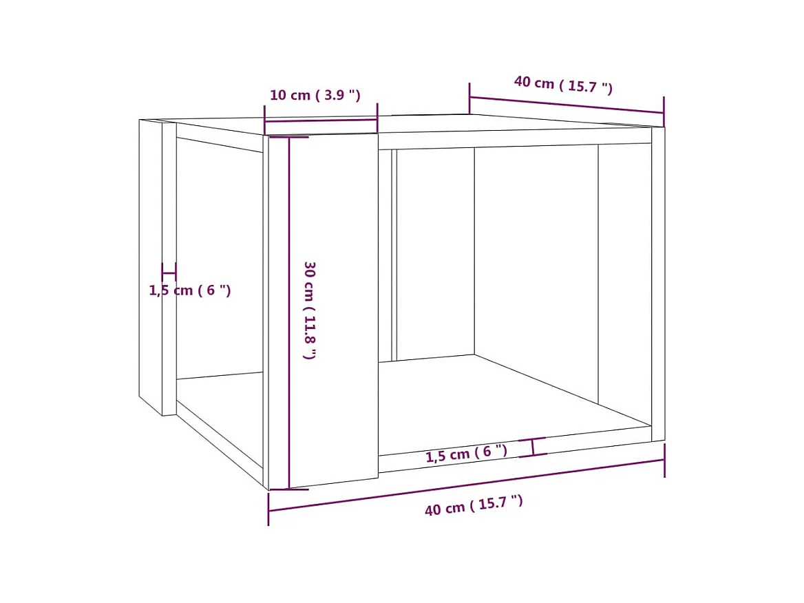 Tavolino Salotto Grigio Sonoma 40x40x30cm Legno Ingegnerizzato