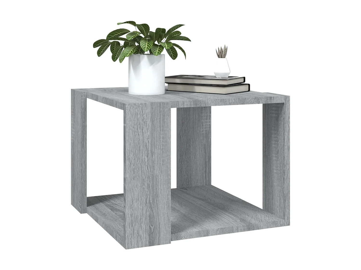 Salontafel 40x40x30 cm bewerkt hout grijs sonoma eikenkleurig