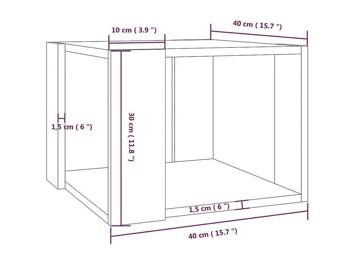 Tavolino Salotto Grigio Sonoma 40x40x30cm Legno Ingegnerizzato