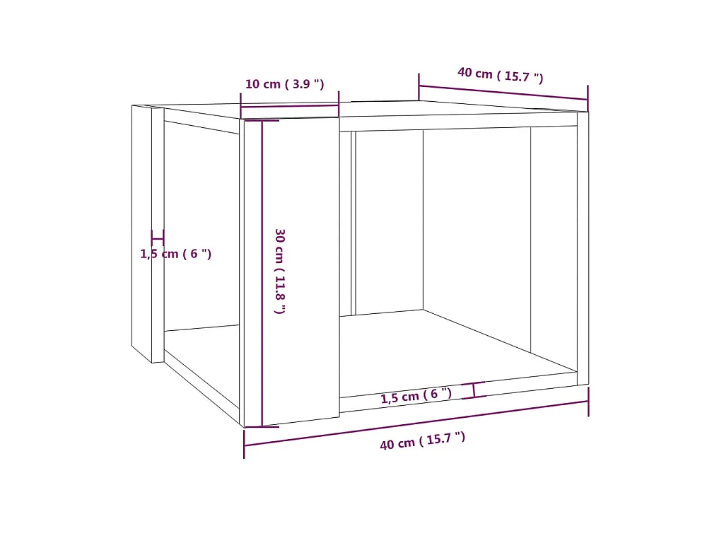 Couchtisch Grau Sonoma 40x40x30 cm Holzwerkstoff