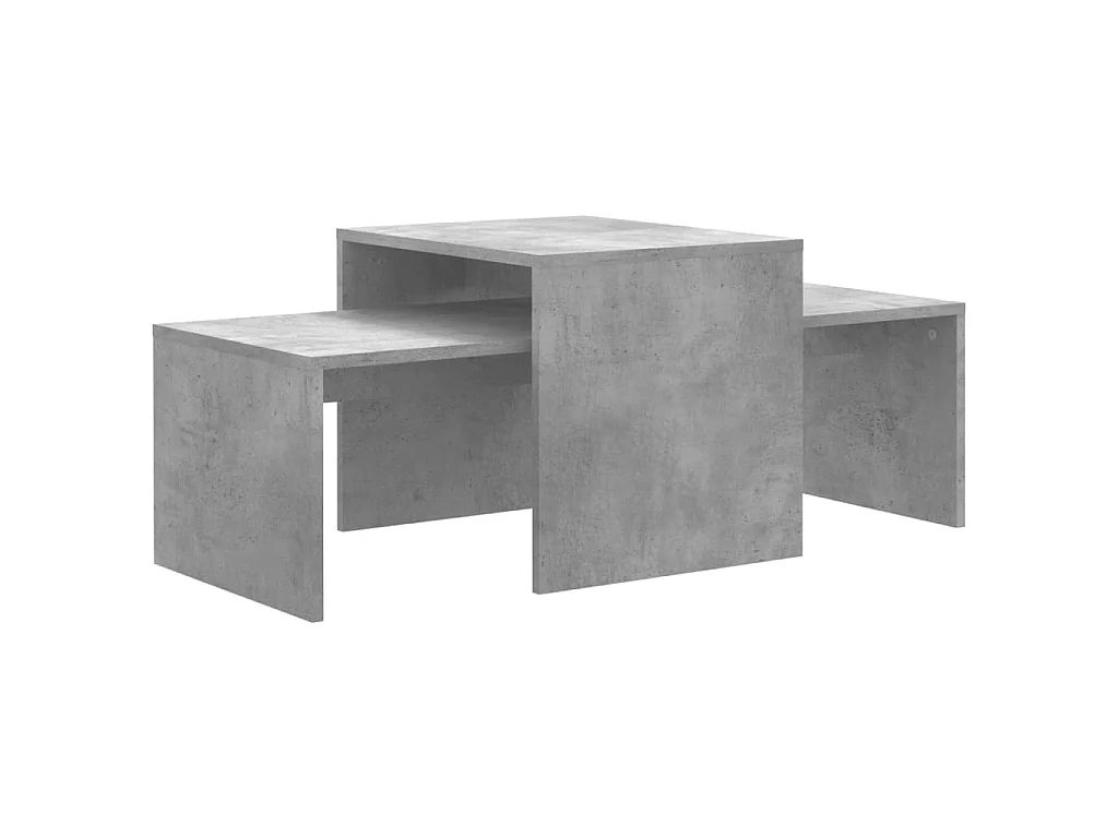 Salontafelset 100x48x40 cm bewerkt hout betongrijs
