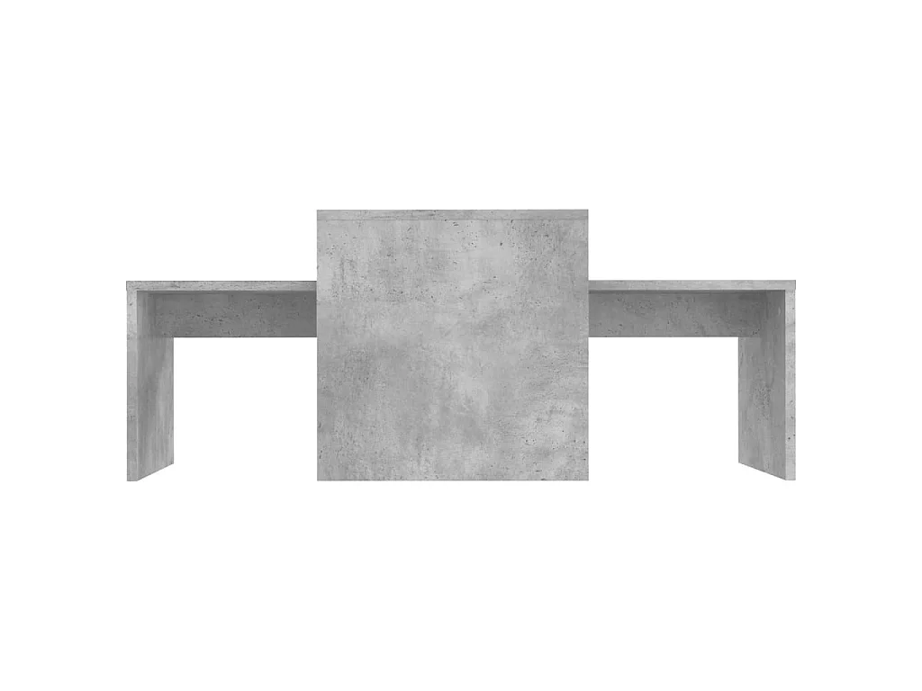 Salontafelset 100x48x40 cm bewerkt hout betongrijs