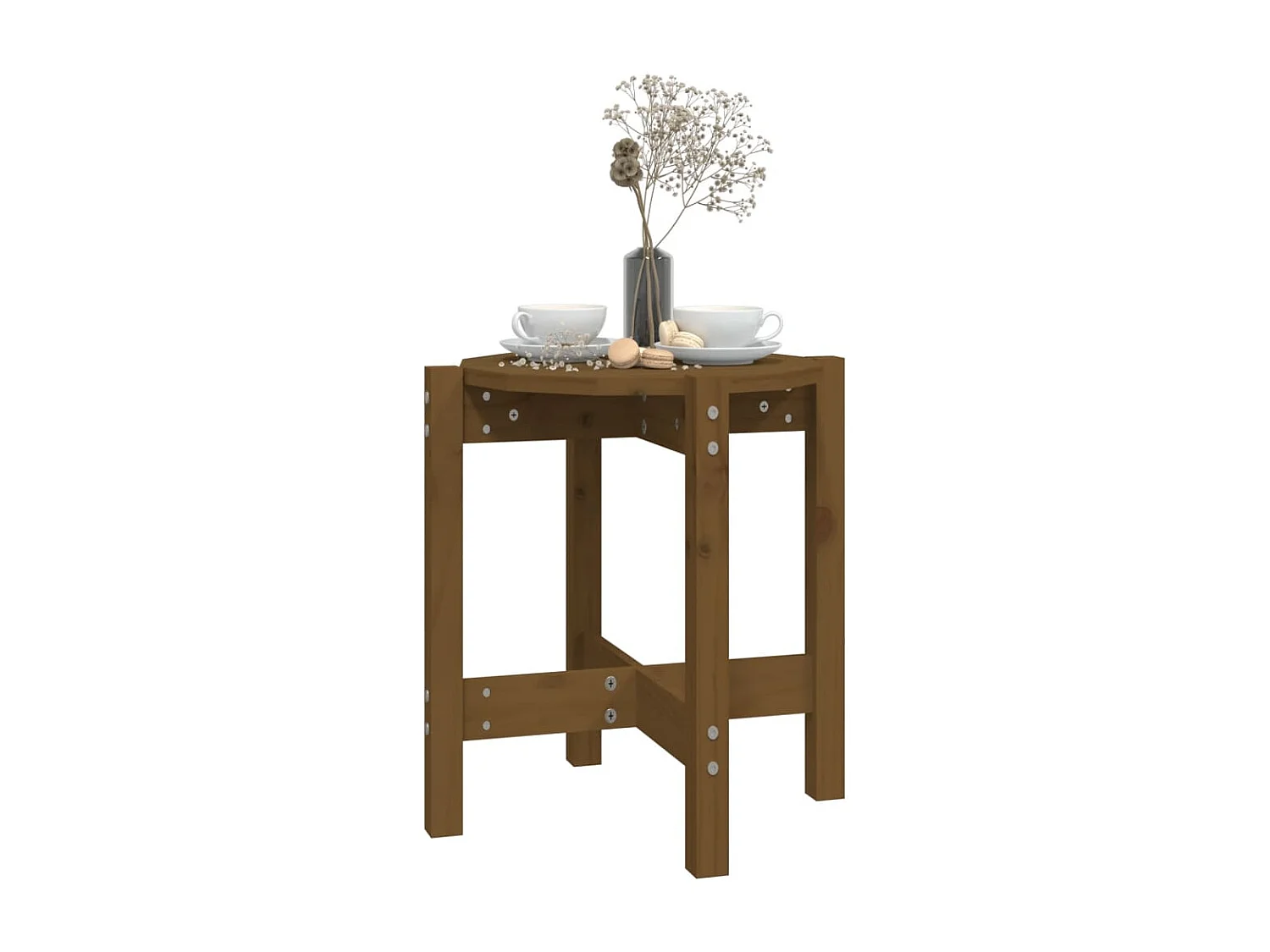 Tavolino da Salotto Ambra Ø 42,5x45cm in Legno Massello di Pino