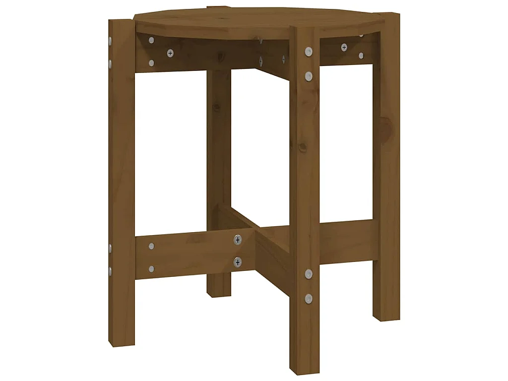 Couchtisch Honigbraun Ø 42,5x45 cm Massivholz Kiefer