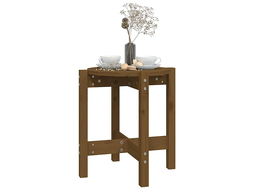 Couchtisch Honigbraun Ø 42,5x45 cm Massivholz Kiefer