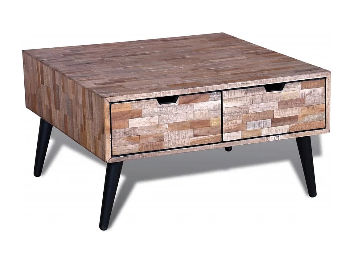 Table basse avec 4 tiroirs Bois de teck recyclé