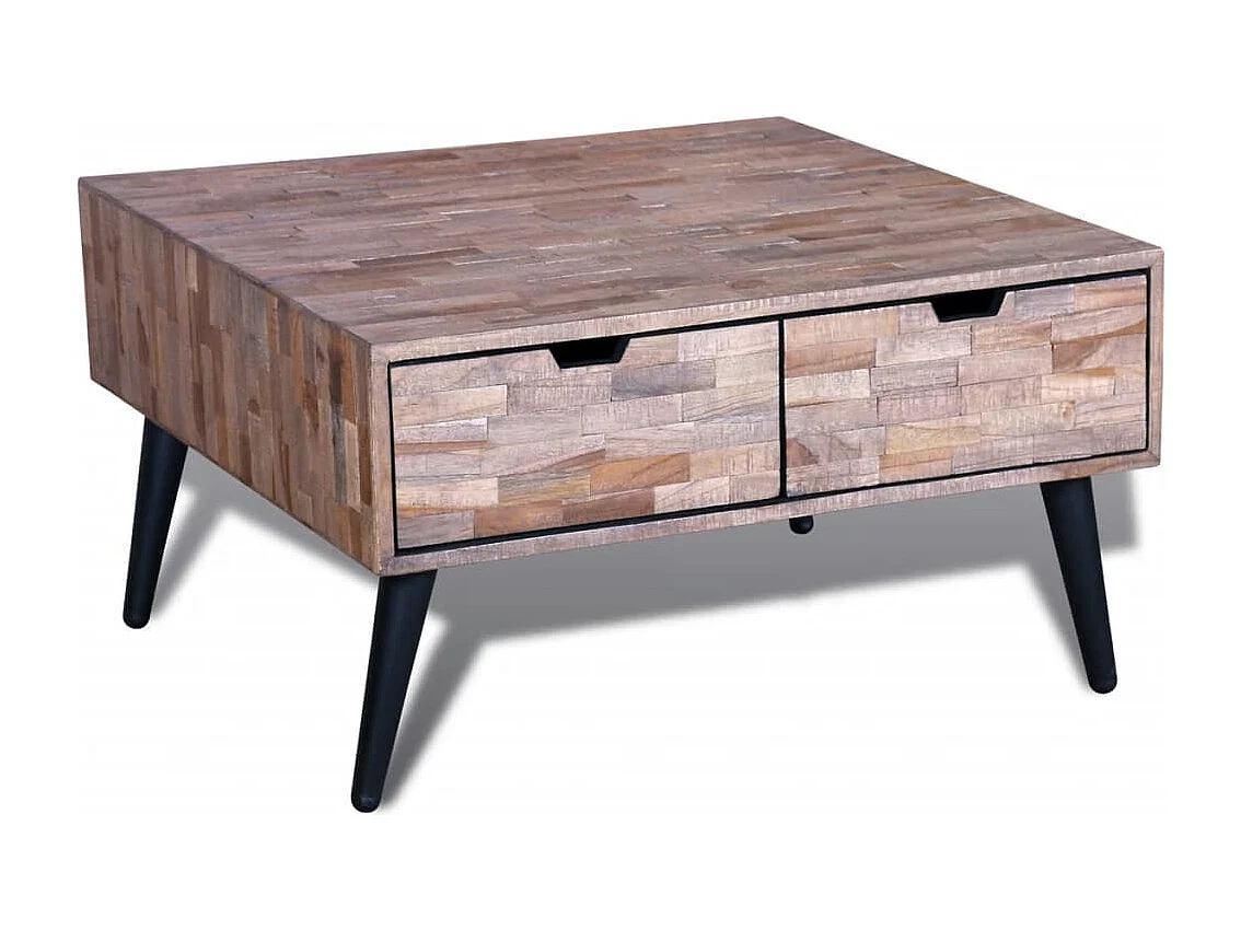Table basse avec 4 tiroirs Bois de teck recyclé