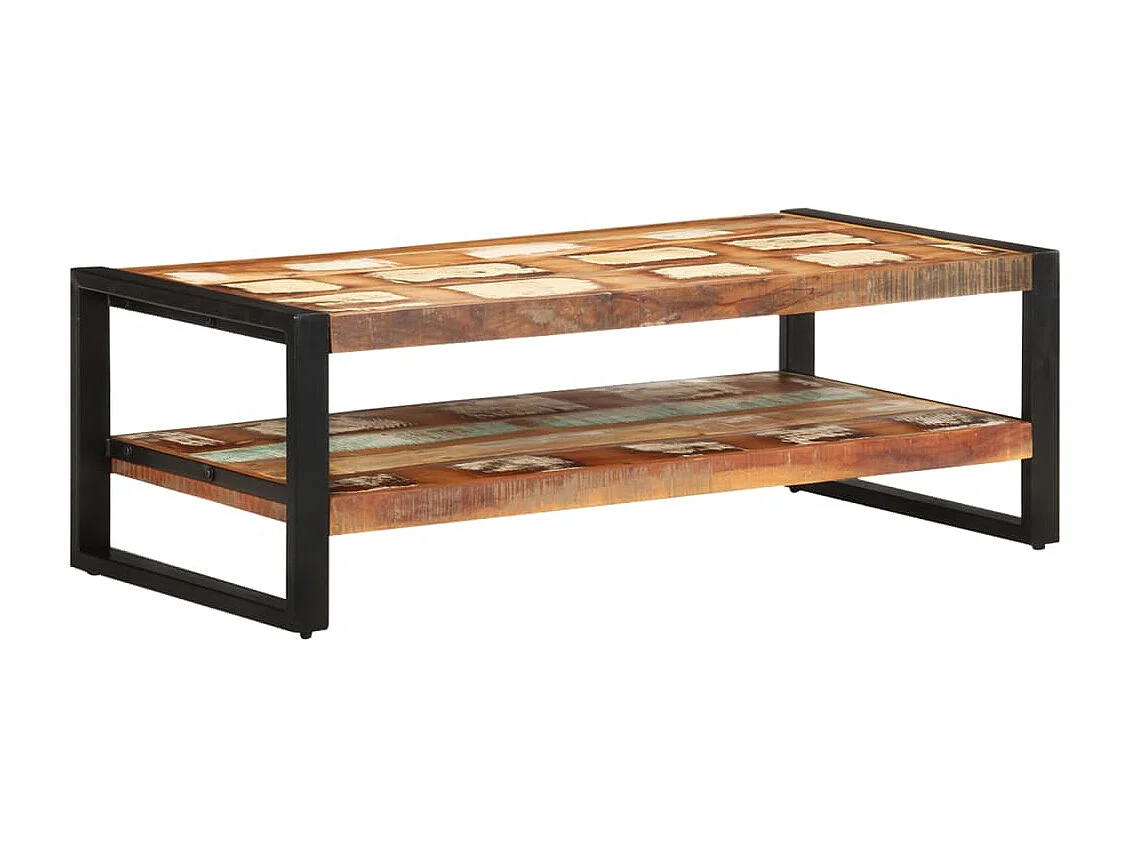 Mesa de centro 120x60x40 cm madeira recuperada maciça