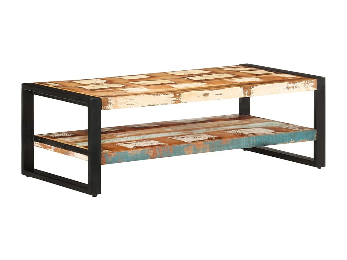Mesa de centro 120x60x40 cm madeira recuperada maciça