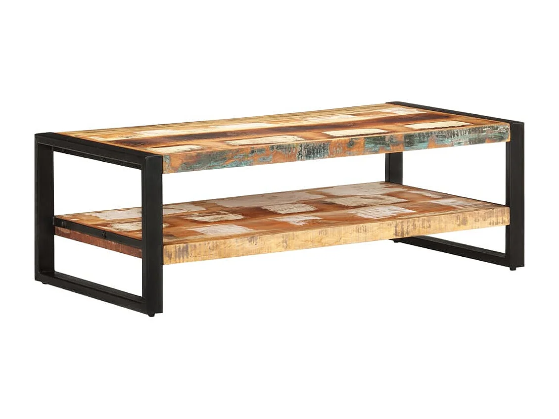 Mesa de centro 120x60x40 cm madeira recuperada maciça