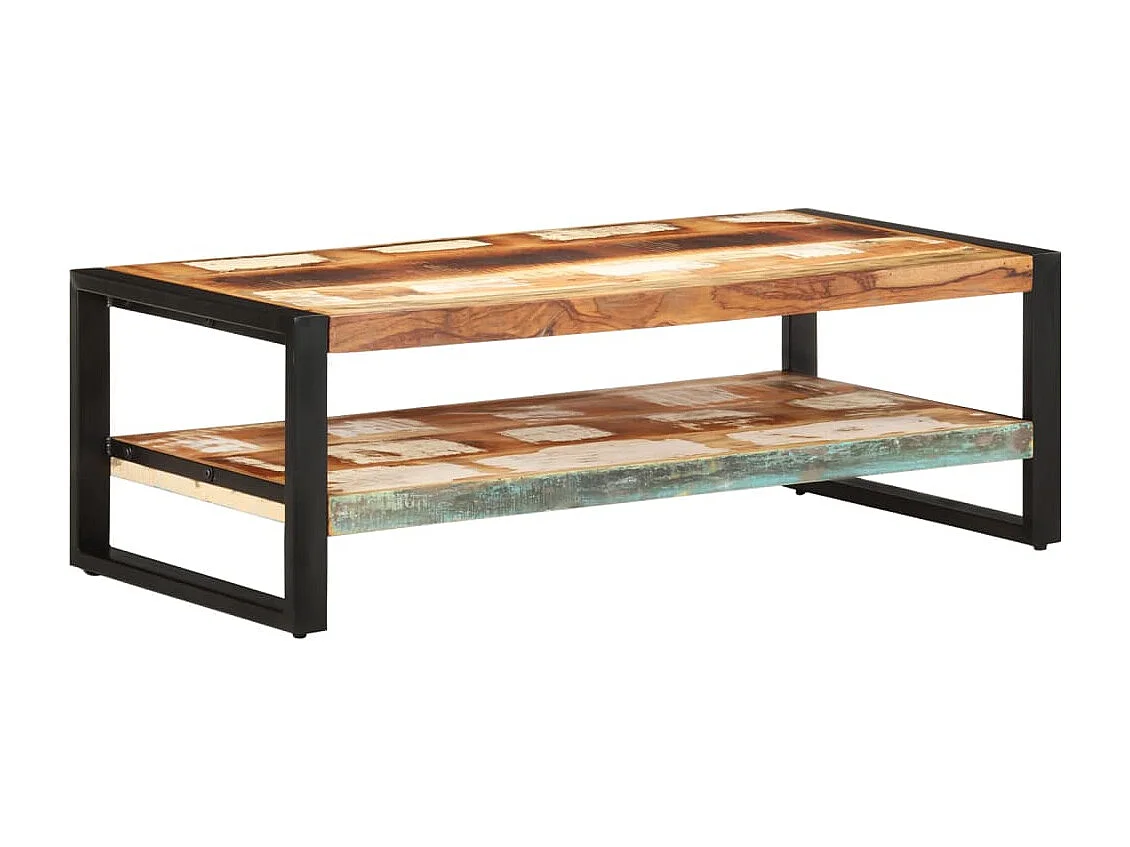 Mesa de centro 120x60x40 cm madeira recuperada maciça