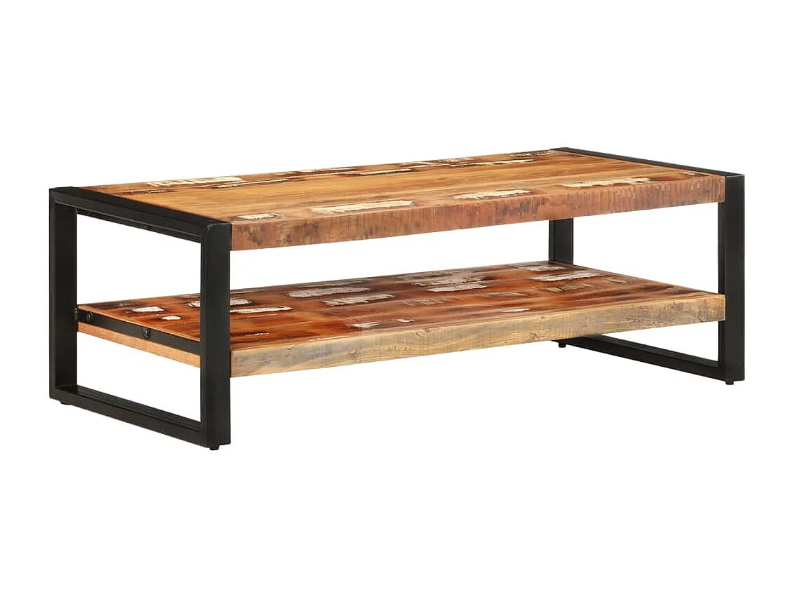 Mesa de centro 120x60x40 cm madeira recuperada maciça