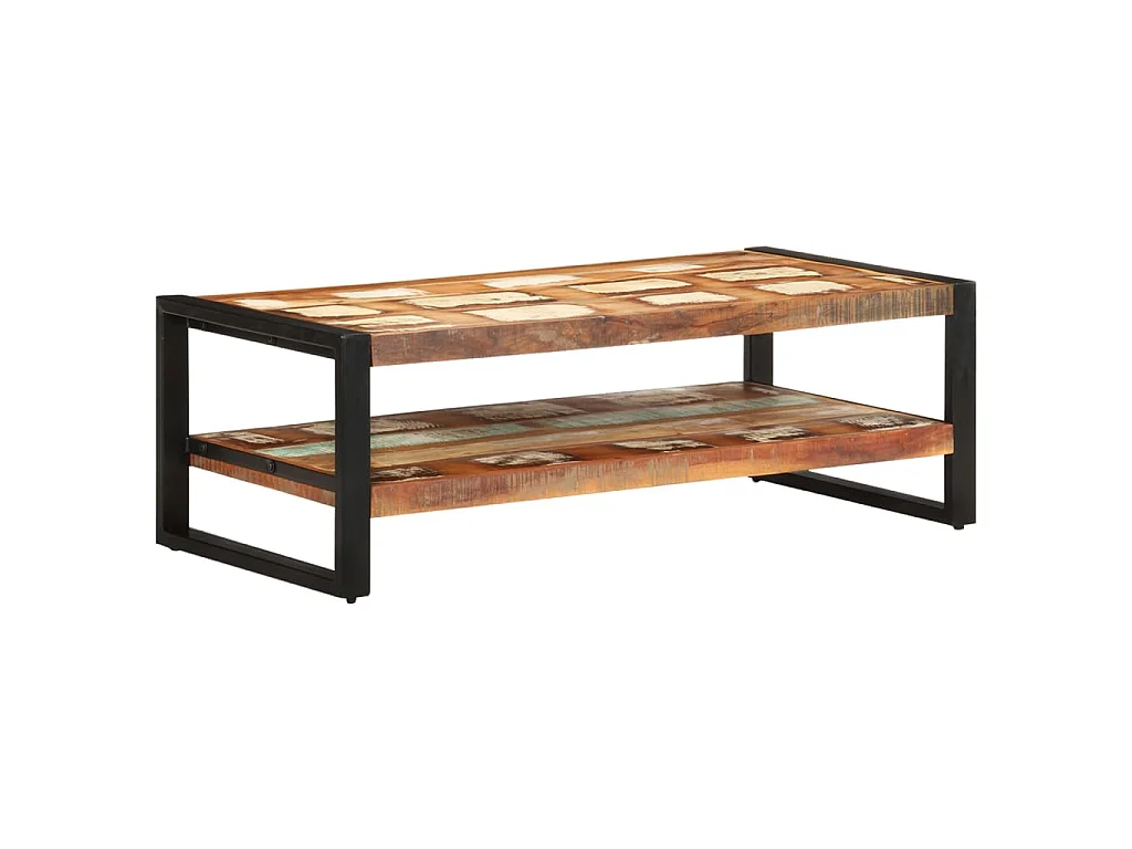 Mesa de centro madera maciza reciclada 120x60x40 cm