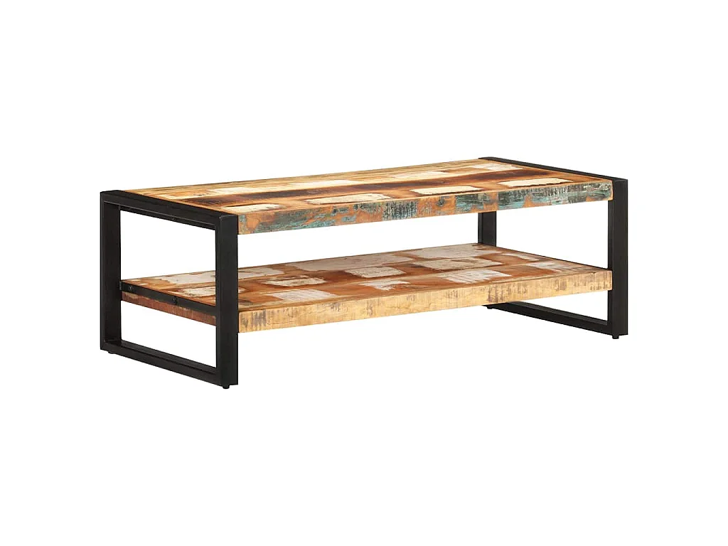 Mesa de centro madera maciza reciclada 120x60x40 cm