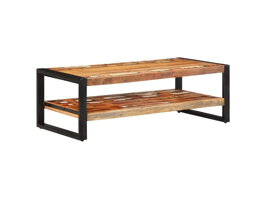 Mesa de centro madera maciza reciclada 120x60x40 cm