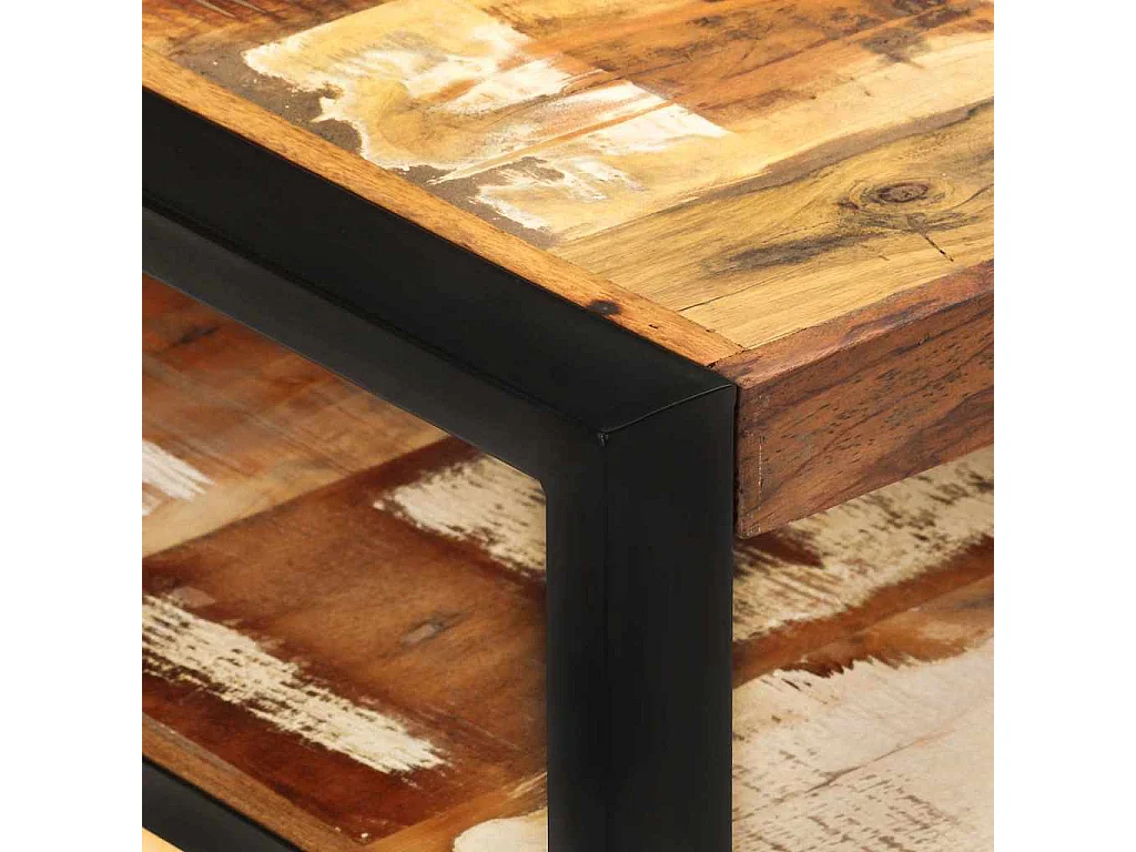 Mesa de centro madera maciza reciclada 120x60x40 cm