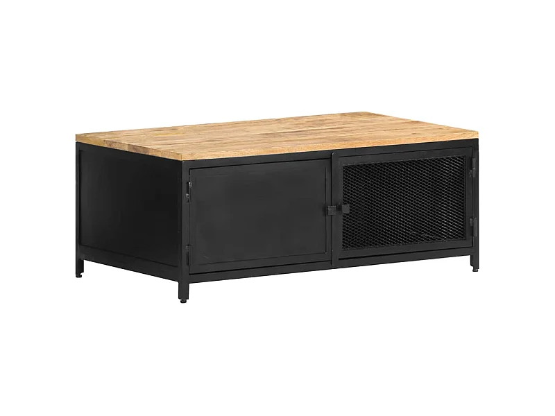 Couchtisch 90x50x37 cm Raues Mango-Massivholz