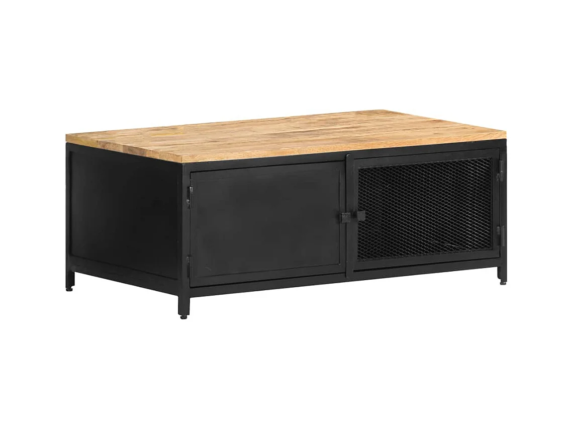 Table basse 90x50x37 cm Bois massif de manguier brut