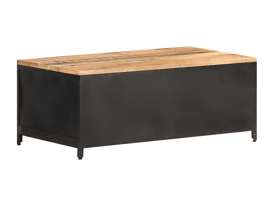 Couchtisch 90x50x37 cm Raues Mango-Massivholz