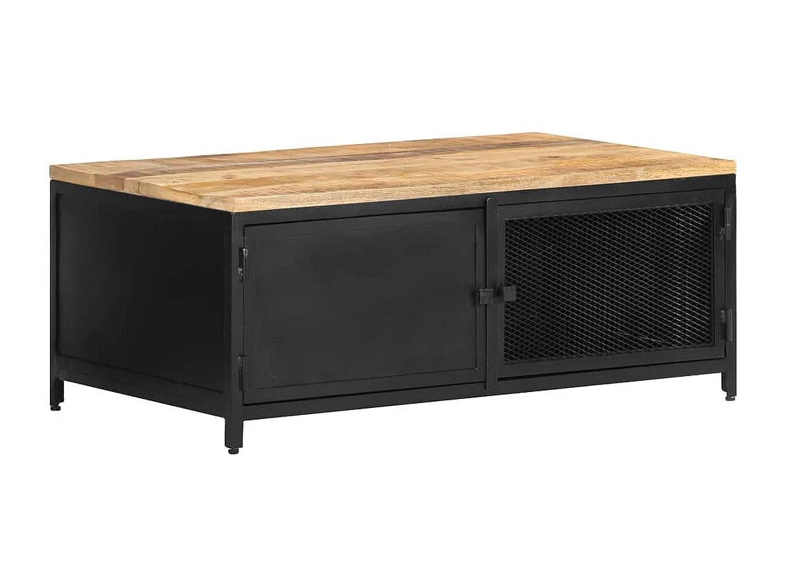 Table basse 90x50x37 cm Bois massif de manguier brut