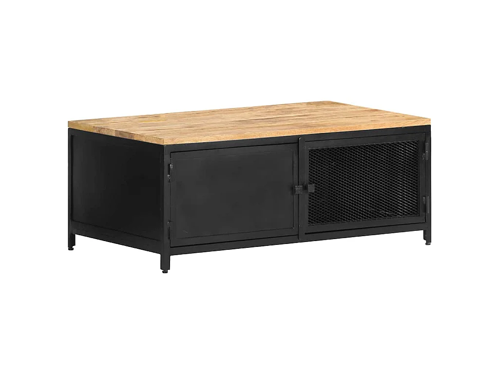Table basse 90x50x37 cm Bois massif de manguier brut