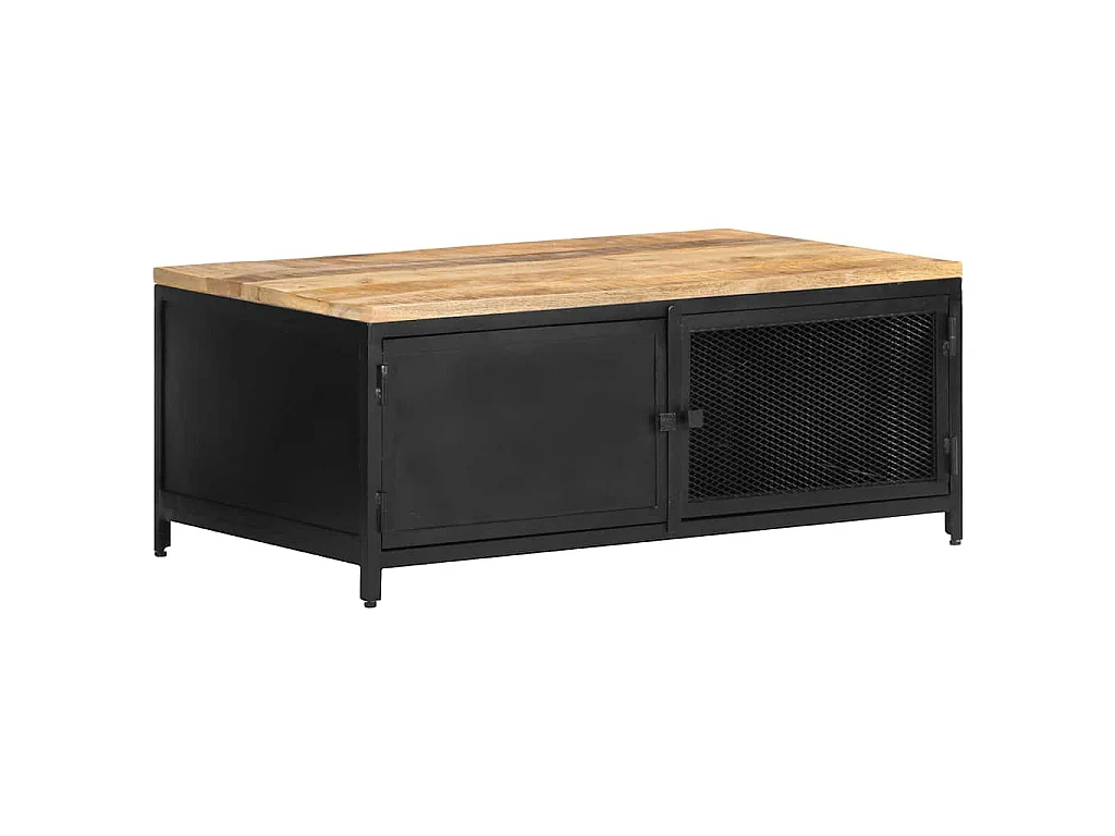 Table basse 90x50x37 cm Bois massif de manguier brut