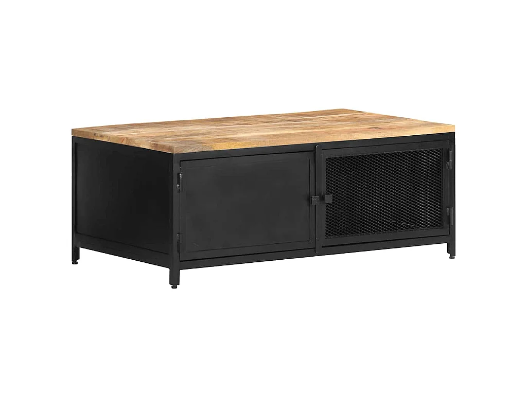 Table basse 90x50x37 cm Bois massif de manguier brut