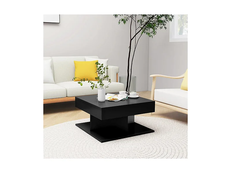 808369  Salontafel Zwart 57x57x30 cm Bewerkt hout