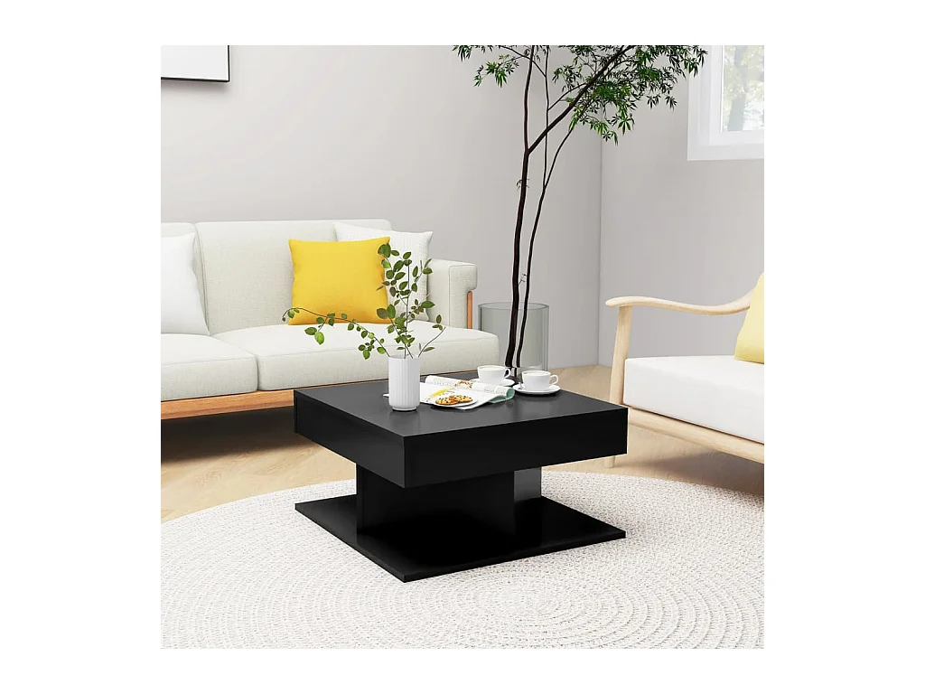Table basse Noir 57x57x30 cm Bois d'ingénierie