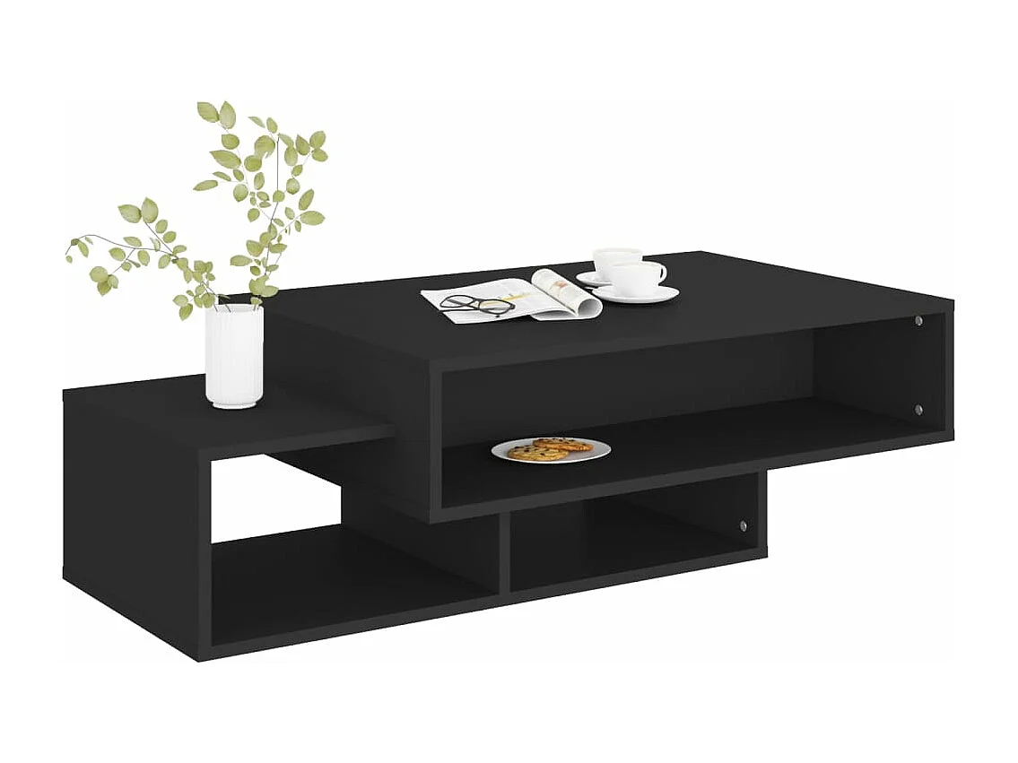 Tavolino da Salotto Nero 105x55x32 cm in Truciolato