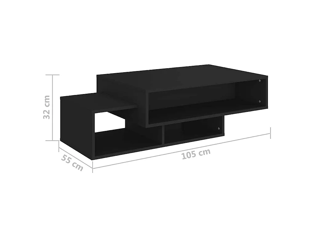 Mesa de centro 105x55x32 cm derivados de madeira preto