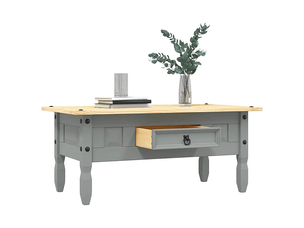 Salontafel 100x55x44 cm Mexicaans grenenhout Corona-stijl grijs