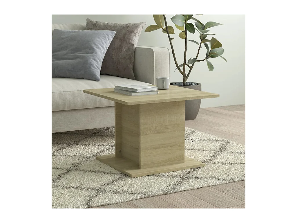 Tavolino da Salotto Rovere Sonoma 55,5x55,5x40 cm in Truciolato