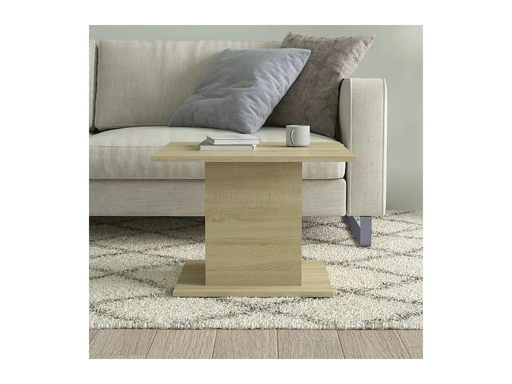 Mesa de centro 55,5x55,5x40cm derivados madeira carvalho sonoma