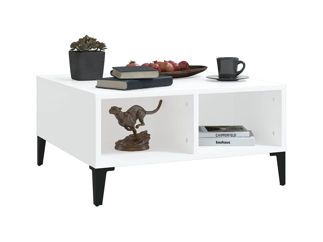 Salontafel 60x60x30 cm bewerkt hout wit