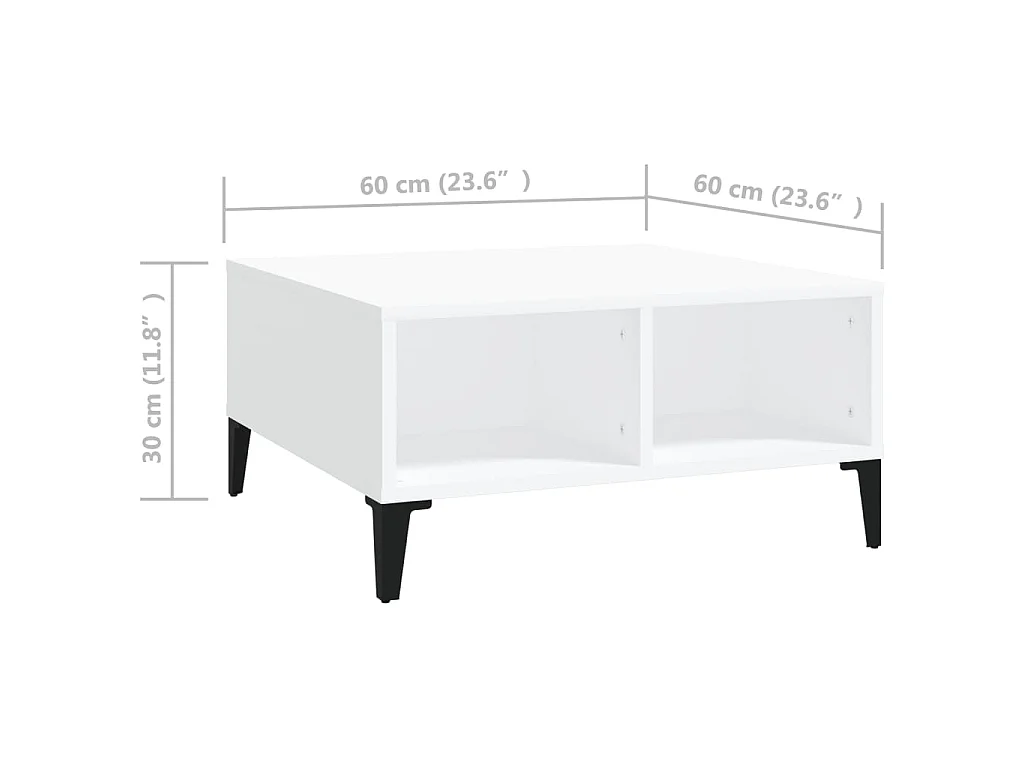 Couchtisch Weiß 60x60x30 cm Holzwerkstoff